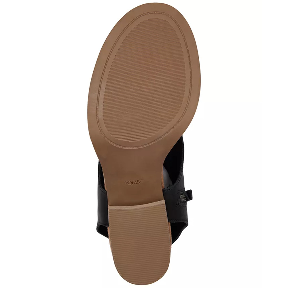 TOMS Eliana Cutout Women's Size 6 M Black Leather Zip Block Heel Sandals shoes - Picture 9 of 9